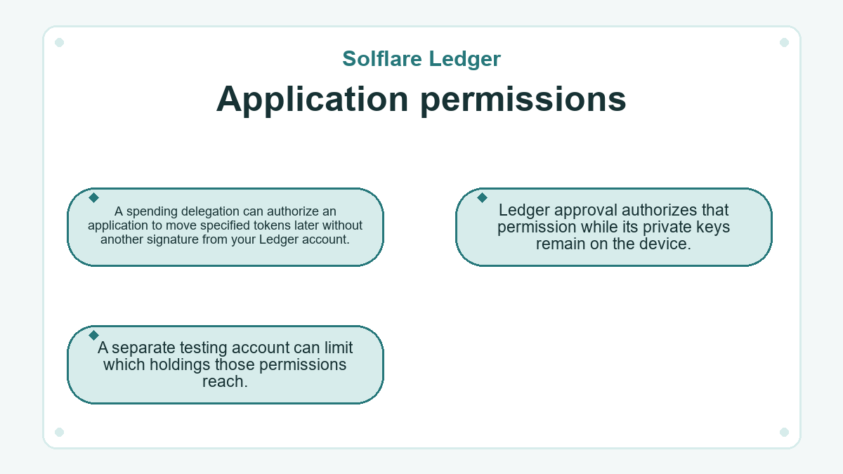 Illustration: Application permissions (Solflare Ledger)